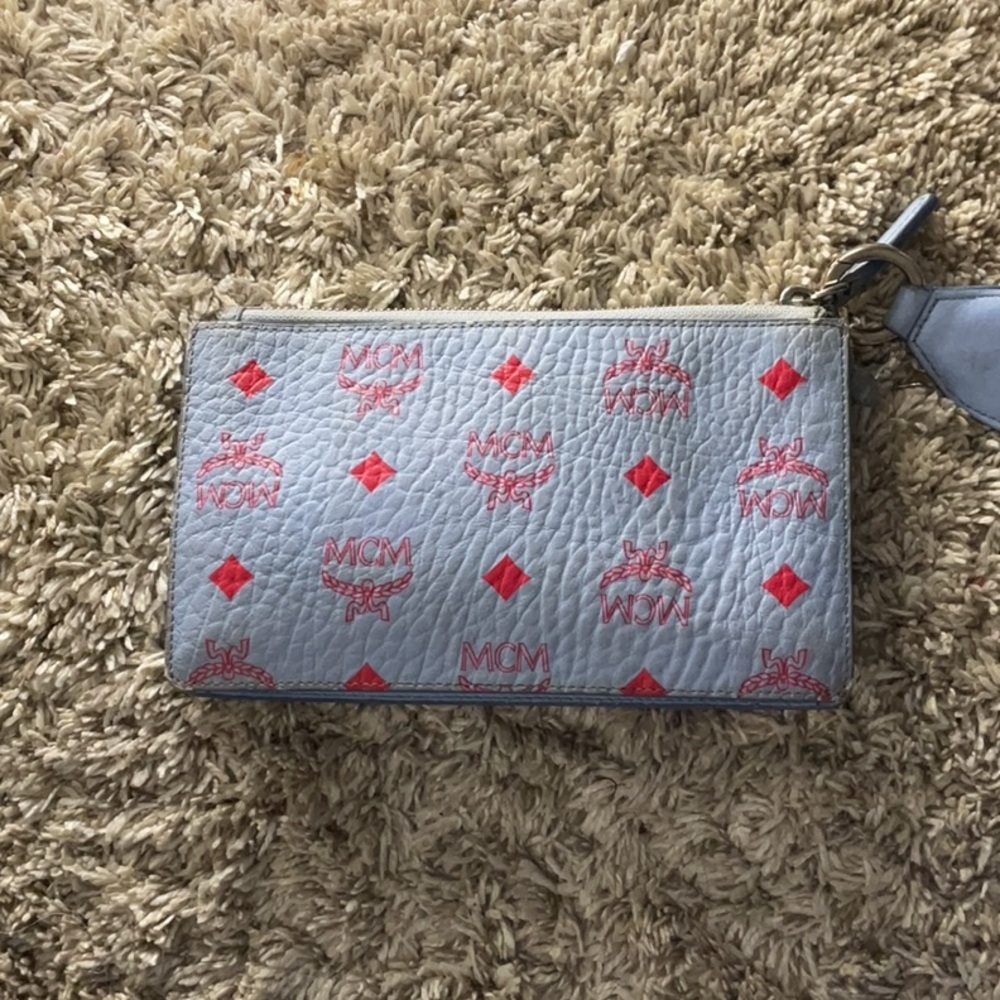 MCM Gray and Red Women's Clutch